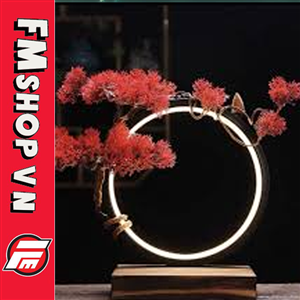 (2ND) ĐÈN DECOR TRÒN KÈM BONSAI