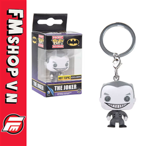 (2ND) FUNKO POP KEY CHAIN B&W THE JOKER HOT TOPIC EXCLUSIVE