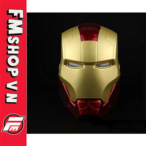 (NEW-MÀU VÀNG-CÓ LED - GIỌNG NÓI) HELMET IRON MAN MARK VII