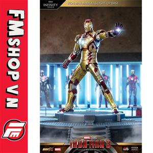 (NEW) ZD TOYS IRON MAN MARK 42 LIGHT-UP BASE SET