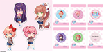 DOKI DOKI KEYCHAIN + BUTTON SET