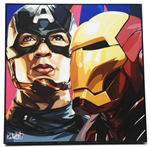 TRANH KHUNG GỖ CAPTAIN & IRON MAN