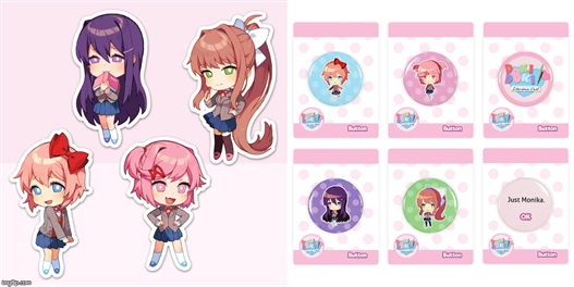 Mua bán DOKI DOKI KEYCHAIN + BUTTON SET