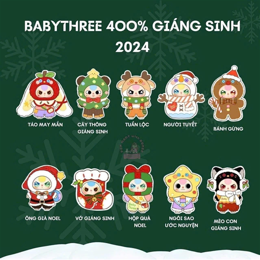 Mua bán (NEW) BLIND BOX BABY THREE 400% SET CHRISTMAS