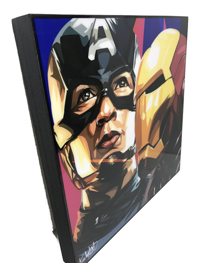 Mua bán TRANH KHUNG GỖ CAPTAIN & IRON MAN